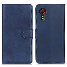 Custodia Portafoglio In Pelle Cover con Supporto A05D per Samsung Galaxy XCover 5 SM-G525F Blu