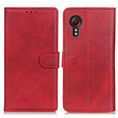 Custodia Portafoglio In Pelle Cover con Supporto A05D per Samsung Galaxy XCover 5 SM-G525F Rosso