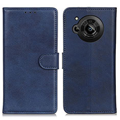Custodia Portafoglio In Pelle Cover con Supporto A05D per Sharp Aquos R7 Blu