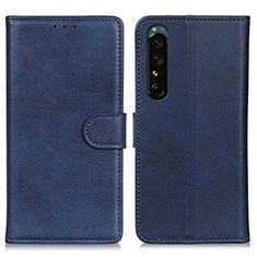 Custodia Portafoglio In Pelle Cover con Supporto A05D per Sony Xperia 1 V Blu