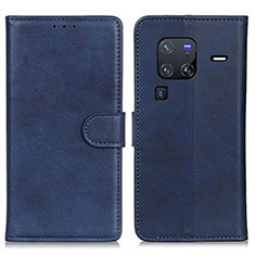 Custodia Portafoglio In Pelle Cover con Supporto A05D per Vivo X80 Pro 5G Blu