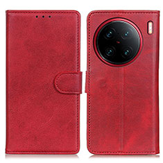 Custodia Portafoglio In Pelle Cover con Supporto A05D per Vivo X90 Pro 5G Rosso