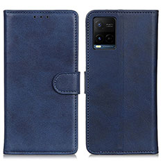Custodia Portafoglio In Pelle Cover con Supporto A05D per Vivo Y21s Blu