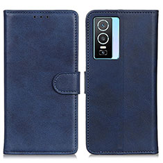 Custodia Portafoglio In Pelle Cover con Supporto A05D per Vivo Y76s 5G Blu