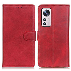 Custodia Portafoglio In Pelle Cover con Supporto A05D per Xiaomi Mi 12 5G Rosso
