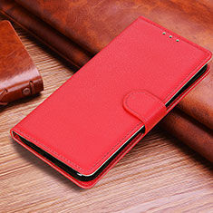 Custodia Portafoglio In Pelle Cover con Supporto A06D per Huawei Honor X6a Rosso