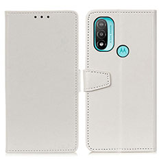 Custodia Portafoglio In Pelle Cover con Supporto A06D per Motorola Moto E20 Bianco