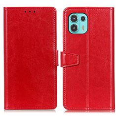 Custodia Portafoglio In Pelle Cover con Supporto A06D per Motorola Moto Edge 20 Lite 5G Rosso