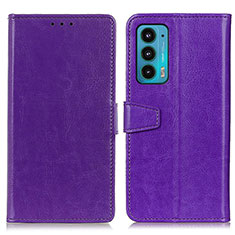 Custodia Portafoglio In Pelle Cover con Supporto A06D per Motorola Moto Edge Lite 5G Viola