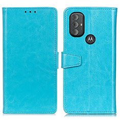 Custodia Portafoglio In Pelle Cover con Supporto A06D per Motorola Moto G Power (2022) Cielo Blu