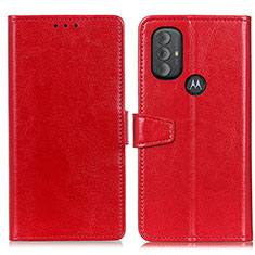 Custodia Portafoglio In Pelle Cover con Supporto A06D per Motorola Moto G Power (2022) Rosso