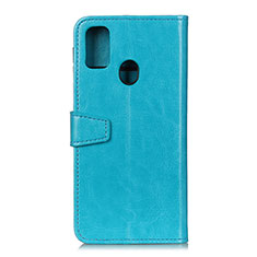 Custodia Portafoglio In Pelle Cover con Supporto A06D per Motorola Moto G31 Cielo Blu