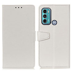 Custodia Portafoglio In Pelle Cover con Supporto A06D per Motorola Moto G60 Bianco
