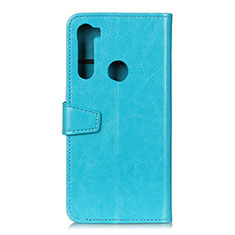 Custodia Portafoglio In Pelle Cover con Supporto A06D per Motorola Moto One Fusion Plus Cielo Blu