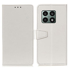 Custodia Portafoglio In Pelle Cover con Supporto A06D per OnePlus 10 Pro 5G Bianco