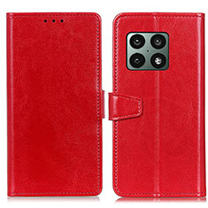 Custodia Portafoglio In Pelle Cover con Supporto A06D per OnePlus 10 Pro 5G Rosso