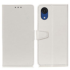 Custodia Portafoglio In Pelle Cover con Supporto A06D per Samsung Galaxy A03 Core Bianco