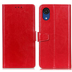 Custodia Portafoglio In Pelle Cover con Supporto A06D per Samsung Galaxy A03 Core Rosso