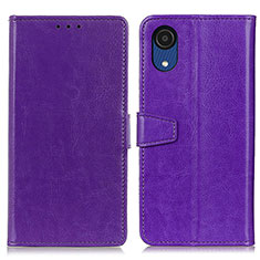 Custodia Portafoglio In Pelle Cover con Supporto A06D per Samsung Galaxy A03 Core Viola