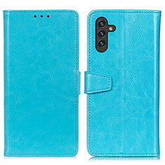 Custodia Portafoglio In Pelle Cover con Supporto A06D per Samsung Galaxy A04s Cielo Blu