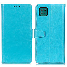Custodia Portafoglio In Pelle Cover con Supporto A06D per Samsung Galaxy F42 5G Cielo Blu