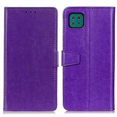Custodia Portafoglio In Pelle Cover con Supporto A06D per Samsung Galaxy F42 5G Viola