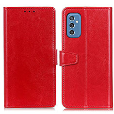 Custodia Portafoglio In Pelle Cover con Supporto A06D per Samsung Galaxy M52 5G Rosso