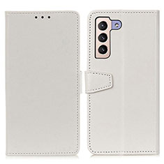 Custodia Portafoglio In Pelle Cover con Supporto A06D per Samsung Galaxy S21 5G Bianco