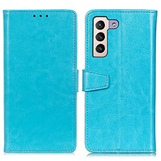 Custodia Portafoglio In Pelle Cover con Supporto A06D per Samsung Galaxy S21 5G Cielo Blu