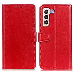 Custodia Portafoglio In Pelle Cover con Supporto A06D per Samsung Galaxy S21 5G Rosso