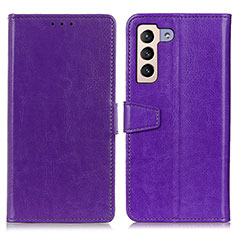 Custodia Portafoglio In Pelle Cover con Supporto A06D per Samsung Galaxy S21 5G Viola