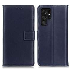 Custodia Portafoglio In Pelle Cover con Supporto A06D per Samsung Galaxy S21 Ultra 5G Blu