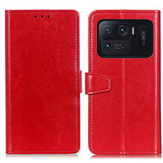 Custodia Portafoglio In Pelle Cover con Supporto A06D per Xiaomi Mi 11 Ultra 5G Rosso