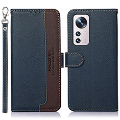 Custodia Portafoglio In Pelle Cover con Supporto A06D per Xiaomi Mi 12 5G Blu