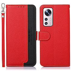 Custodia Portafoglio In Pelle Cover con Supporto A06D per Xiaomi Mi 12 5G Rosso
