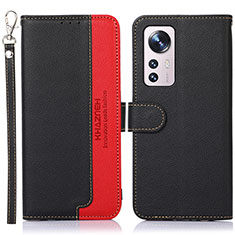 Custodia Portafoglio In Pelle Cover con Supporto A06D per Xiaomi Mi 12 5G Rosso e Nero