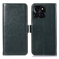 Custodia Portafoglio In Pelle Cover con Supporto A07D per Huawei Honor X8b Verde