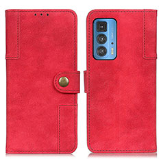Custodia Portafoglio In Pelle Cover con Supporto A07D per Motorola Moto Edge 20 Pro 5G Rosso