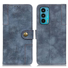 Custodia Portafoglio In Pelle Cover con Supporto A07D per Motorola Moto Edge Lite 5G Blu