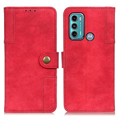 Custodia Portafoglio In Pelle Cover con Supporto A07D per Motorola Moto G40 Fusion Rosso