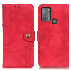 Custodia Portafoglio In Pelle Cover con Supporto A07D per Motorola Moto G50 Rosso