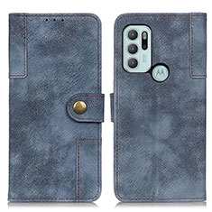 Custodia Portafoglio In Pelle Cover con Supporto A07D per Motorola Moto G60s Blu
