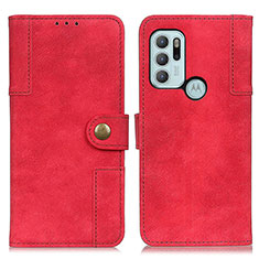 Custodia Portafoglio In Pelle Cover con Supporto A07D per Motorola Moto G60s Rosso