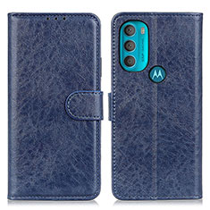Custodia Portafoglio In Pelle Cover con Supporto A07D per Motorola Moto G71 5G Blu