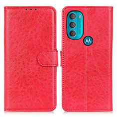 Custodia Portafoglio In Pelle Cover con Supporto A07D per Motorola Moto G71 5G Rosso