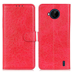 Custodia Portafoglio In Pelle Cover con Supporto A07D per Nokia C20 Plus Rosso