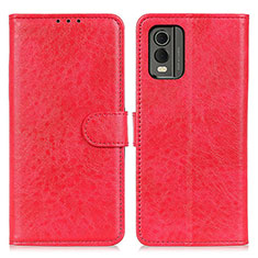 Custodia Portafoglio In Pelle Cover con Supporto A07D per Nokia C32 Rosso