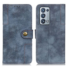 Custodia Portafoglio In Pelle Cover con Supporto A07D per Oppo Reno6 Pro 5G Blu