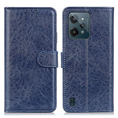 Custodia Portafoglio In Pelle Cover con Supporto A07D per Realme C31 Blu