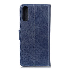 Custodia Portafoglio In Pelle Cover con Supporto A07D per Samsung Galaxy A02 Blu